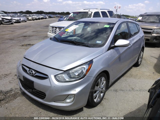 KMHCU5AE4CU003730 - 2012 HYUNDAI ACCENT GLS/GS/SE SILVER photo 2