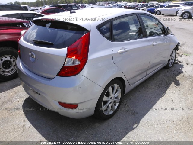 KMHCU5AE4CU003730 - 2012 HYUNDAI ACCENT GLS/GS/SE SILVER photo 4