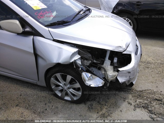 KMHCU5AE4CU003730 - 2012 HYUNDAI ACCENT GLS/GS/SE SILVER photo 6