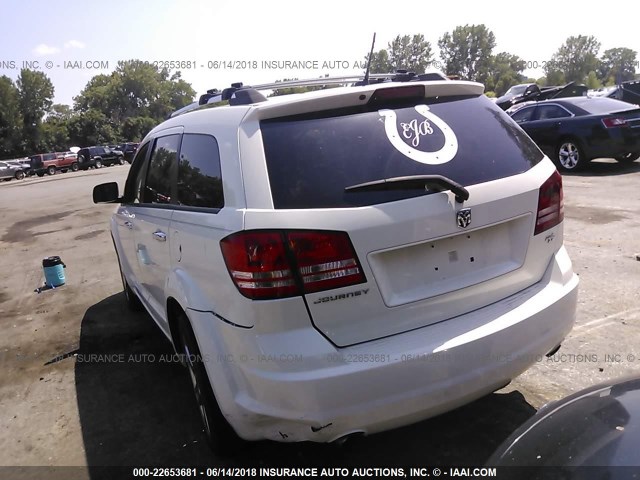 3D4GG67VX9T133799 - 2009 DODGE JOURNEY R/T WHITE photo 3