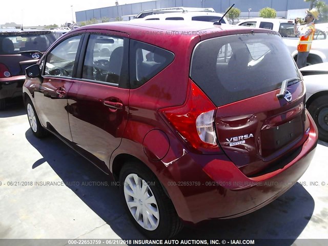 3N1CE2CP2FL419808 - 2015 NISSAN VERSA NOTE S/S PLUS/SV/SL/SR RED photo 3
