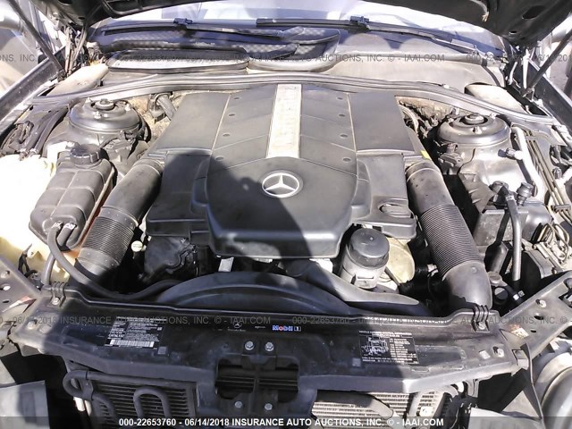 WDBPJ75J12A026947 - 2002 MERCEDES-BENZ CL 500 GRAY photo 10