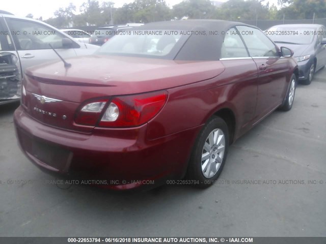 1C3LC45K68N627469 - 2008 CHRYSLER SEBRING RED photo 4