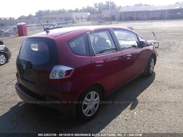 JHMGE88219S014512 - 2009 HONDA FIT RED photo 4