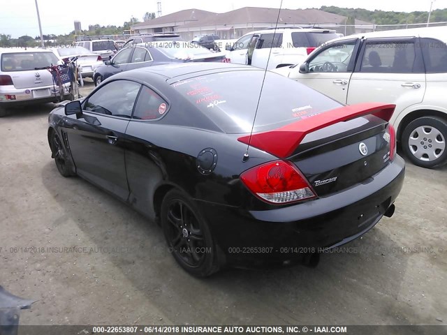 KMHHN65F96U195470 - 2006 HYUNDAI TIBURON GT/SE/GT LIMITED BLACK photo 3