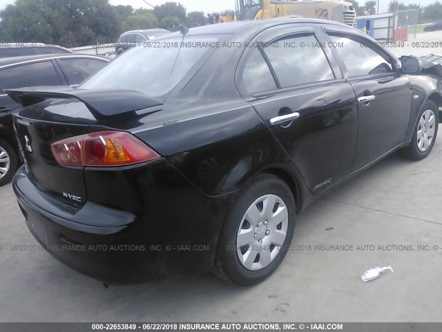 JA3AU16U49U030129 - 2009 MITSUBISHI LANCER DE BLACK photo 4