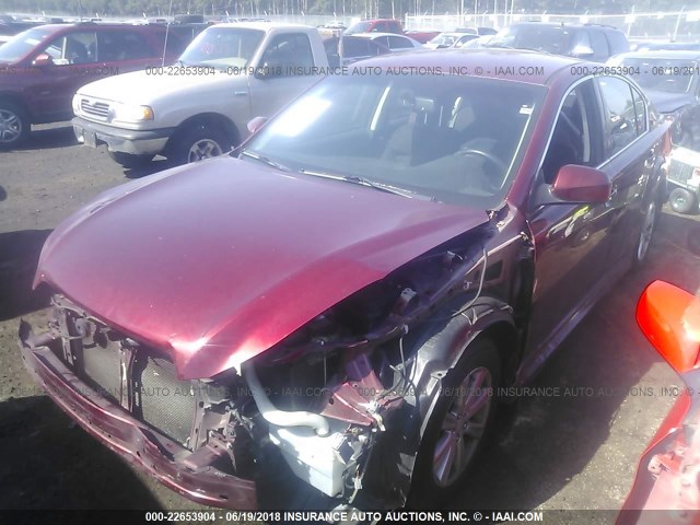 4S3BMBC65A3233669 - 2010 SUBARU LEGACY 2.5I PREMIUM RED photo 2