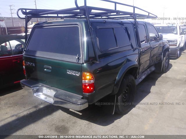 5TEGM92N42Z109211 - 2002 TOYOTA TACOMA DOUBLE CAB PRERUNNER GREEN photo 4