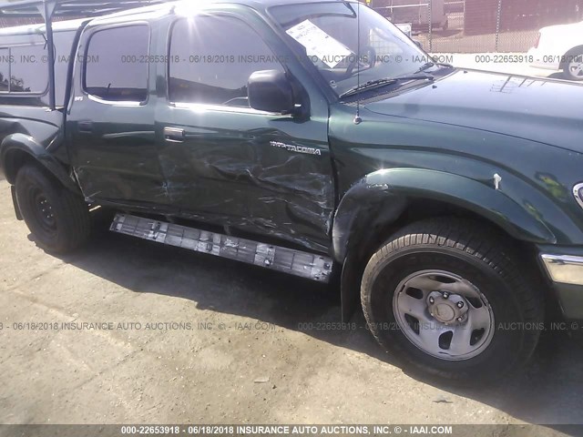 5TEGM92N42Z109211 - 2002 TOYOTA TACOMA DOUBLE CAB PRERUNNER GREEN photo 6