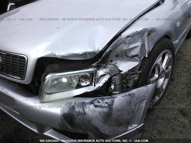 WAUDD68D9YA114579 - 2000 AUDI S4 2.7 QUATTRO SILVER photo 6