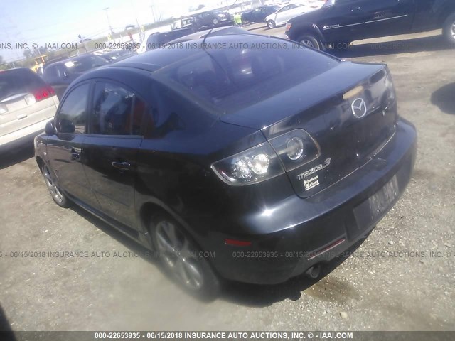 JM1BK323171614720 - 2007 MAZDA 3 S BLACK photo 3