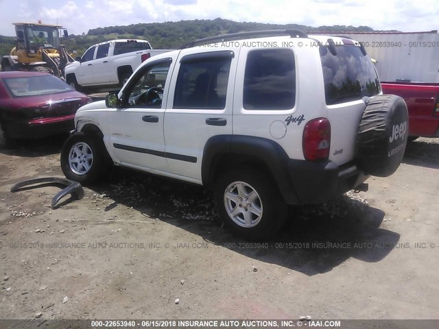 1J4GL48K52W127372 - 2002 JEEP LIBERTY SPORT WHITE photo 3