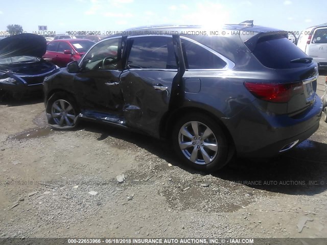 5FRYD4H94GB002099 - 2016 ACURA MDX ADVANCE GRAY photo 3