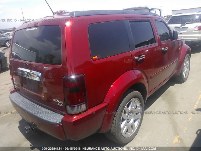 1D8GU58637W734956 - 2007 DODGE NITRO R/T RED photo 4