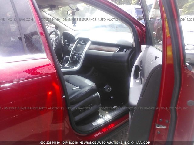 2FMDK4KC2CBA31162 - 2012 FORD EDGE LIMITED RED photo 5