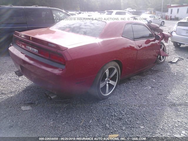 2C3CDYCJ8CH269890 - 2012 DODGE CHALLENGER SRT-8 RED photo 4