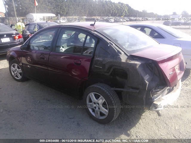 1G8AJ55F07Z102250 - 2007 SATURN ION LEVEL 2 MAROON photo 3