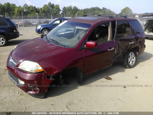 2HNYD18672H518492 - 2002 ACURA MDX TOURING RED photo 2