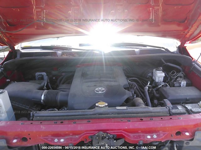 5TFRM5F11EX069402 - 2014 TOYOTA TUNDRA DOUBLE CAB SR/SR5 RED photo 10
