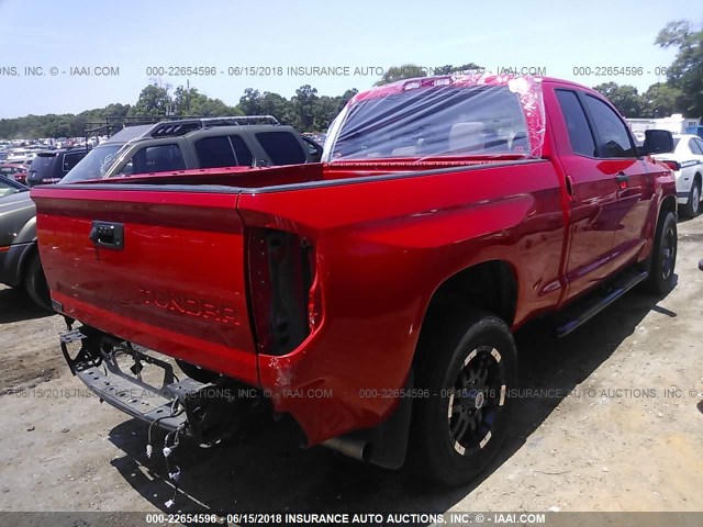 5TFRM5F11EX069402 - 2014 TOYOTA TUNDRA DOUBLE CAB SR/SR5 RED photo 4