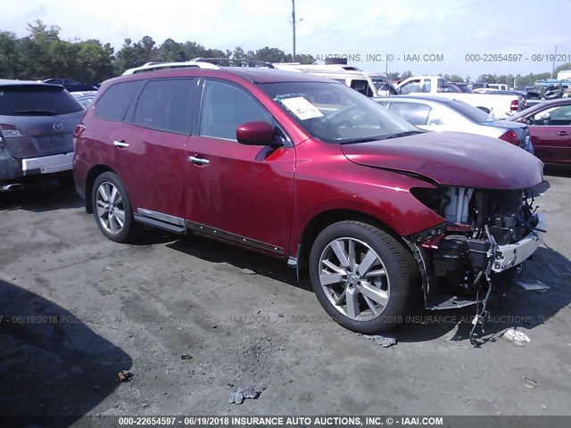 5N1AR2MN9DC689810 - 2013 NISSAN PATHFINDER S/SV/SL/PLATINUM 红色 照片 1