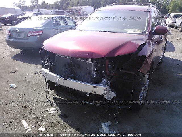 5N1AR2MN9DC689810 - 2013 NISSAN PATHFINDER S/SV/SL/PLATINUM 红色 照片 6