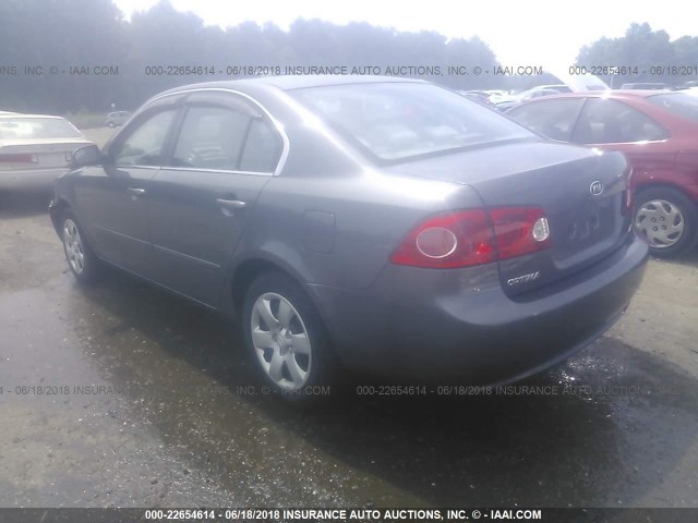 KNAGE123285209653 - 2008 KIA OPTIMA LX/EX GRAY photo 3