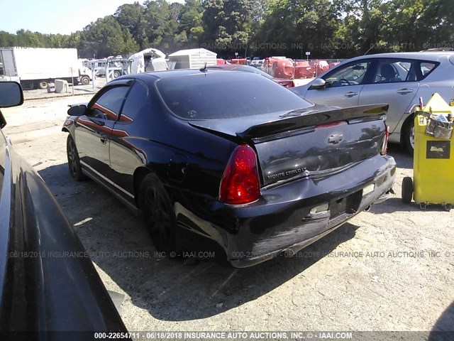 2G1WK151369402274 - 2006 CHEVROLET MONTE CARLO LT BLACK photo 3