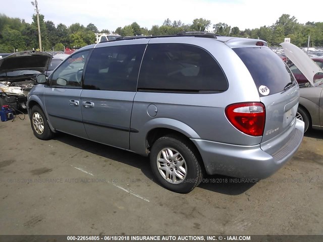 2B4GP44322R746137 - 2002 DODGE GRAND CARAVAN SPORT Light Blue photo 3