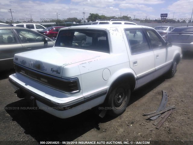 1B3XC5639LD794807 - 1990 DODGE DYNASTY LE WHITE photo 4