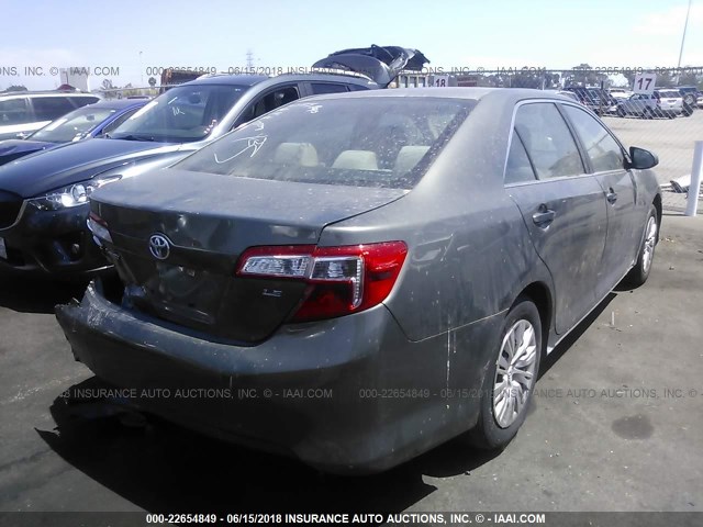 4T4BF1FK2DR333631 - 2013 TOYOTA CAMRY L/SE/LE/XLE GRAY photo 4