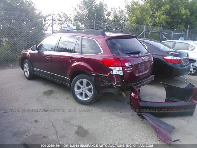 4S4BRCCC9D3233123 - 2013 SUBARU OUTBACK 2.5I PREMIUM RED photo 3