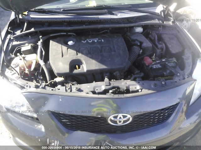 2T1BU4EE4AC317330 - 2010 TOYOTA COROLLA S/LE/XLE GRAY photo 10