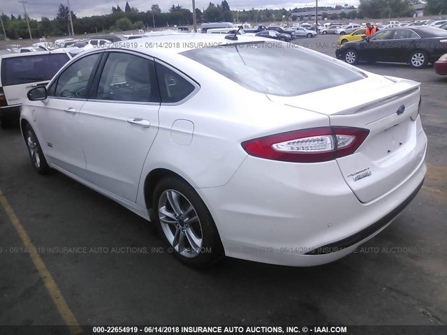 3FA6P0SU5GR316418 - 2016 FORD FUSION TITANIUM PHEV WHITE photo 3