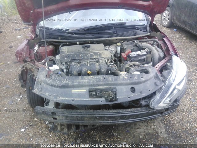 3N1AB7AP2GL658339 - 2016 NISSAN SENTRA S/SV/SR/SL BURGUNDY photo 10