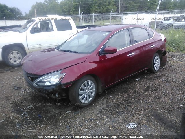 3N1AB7AP2GL658339 - 2016 NISSAN SENTRA S/SV/SR/SL BURGUNDY photo 2