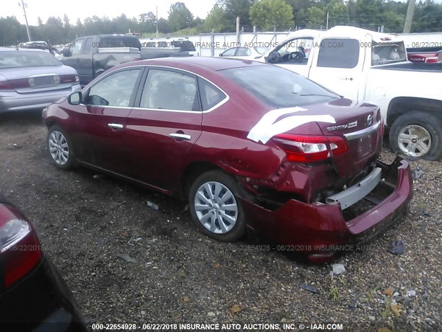 3N1AB7AP2GL658339 - 2016 NISSAN SENTRA S/SV/SR/SL BURGUNDY photo 3