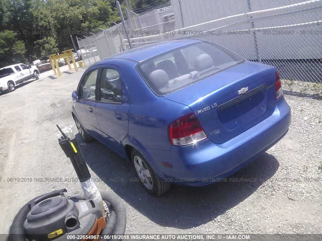 KL1TD56656B522881 - 2006 CHEVROLET AVEO LS BLUE photo 3