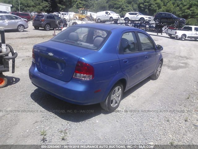 KL1TD56656B522881 - 2006 CHEVROLET AVEO LS BLUE photo 4
