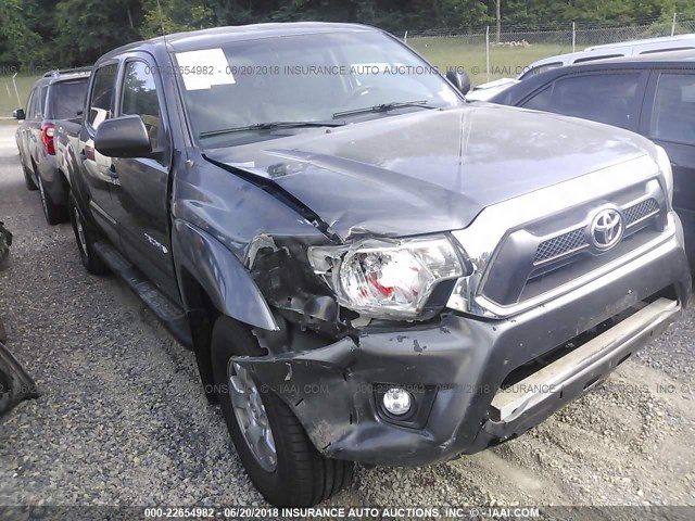 3TMLU4EN6EM134898 - 2014 TOYOTA TACOMA DOUBLE CAB GRAY photo 1