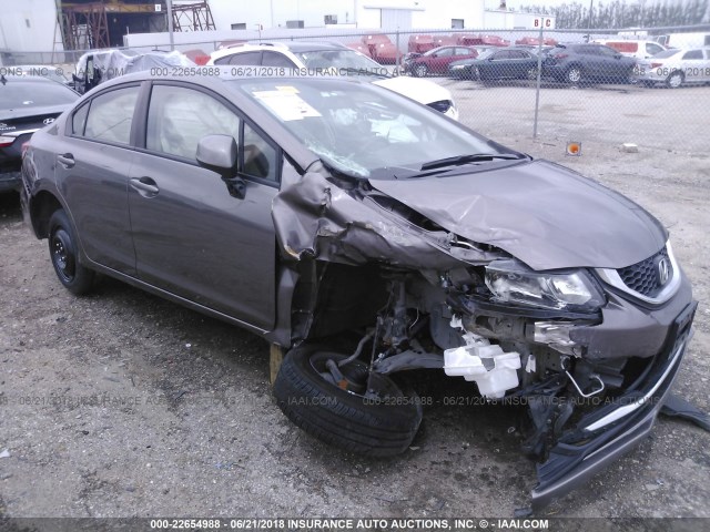 19XFB2F58DE095584 - 2013 HONDA CIVIC LX GRAY photo 1