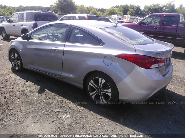 KMHDH6AEXDU015994 - 2013 HYUNDAI ELANTRA COUPE GS/SE SILVER photo 3