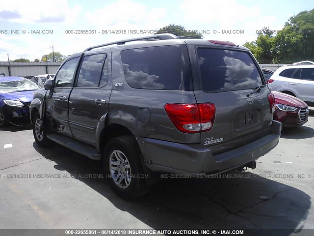 5TDZT34A46S274259 - 2006 TOYOTA SEQUOIA SR5 GRAY photo 3