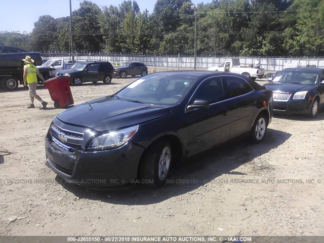 1G11B5SA3DF345696 - 2013 CHEVROLET MALIBU LS BLACK photo 2