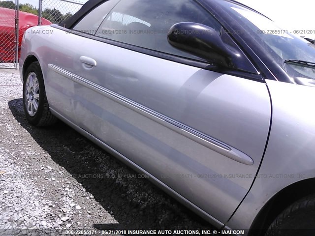 1C3EL65RX6N107743 - 2006 CHRYSLER SEBRING LIMITED SILVER photo 6