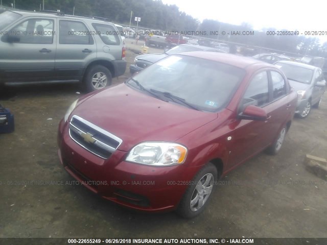 KL1TD566X8B058277 - 2008 CHEVROLET AVEO LS RED photo 2