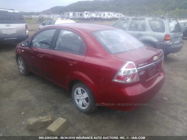 KL1TD566X8B058277 - 2008 CHEVROLET AVEO LS RED photo 3