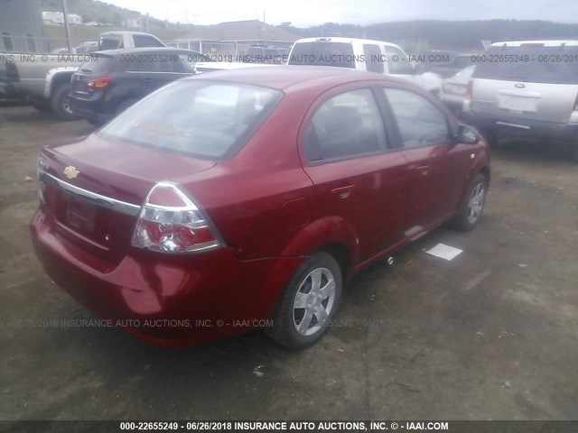 KL1TD566X8B058277 - 2008 CHEVROLET AVEO LS RED photo 4