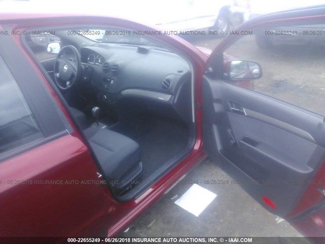 KL1TD566X8B058277 - 2008 CHEVROLET AVEO LS RED photo 5