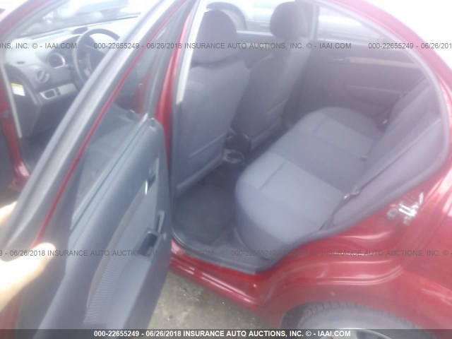 KL1TD566X8B058277 - 2008 CHEVROLET AVEO LS RED photo 8